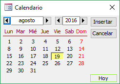 Selector de fechas
